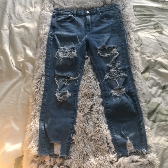 Forever 21 Denim - Forever 21 size 28 super high waist ripped jeans